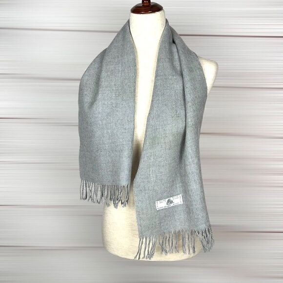 Virgin Wool Light Gray Men’s Women’s made in Uruguay Scarf - Picture 4 of 9
